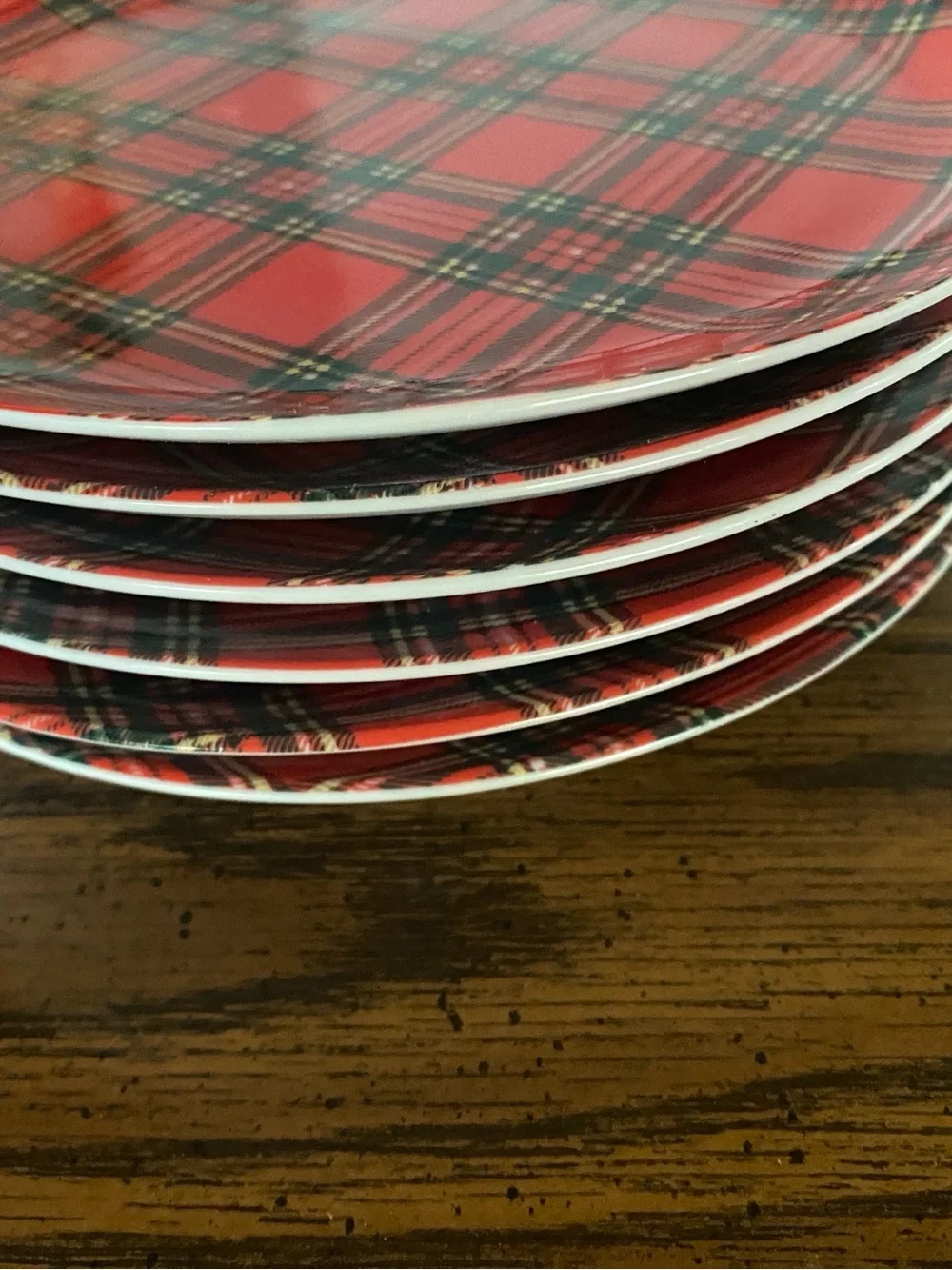 Pier 1 Imports Tartan Plaid Salad Dessert Plates 8.5